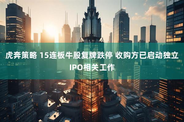 虎奔策略 15连板牛股复牌跌停 收购方已启动独立IPO相关工作
